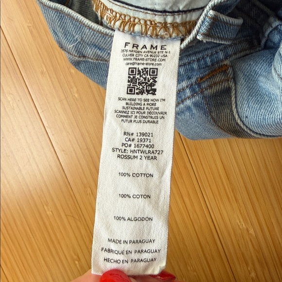 Frame Le High N Tight Wide Leg Raw Denim in Rossum 2 Year size 24 - Picture 7 of 10